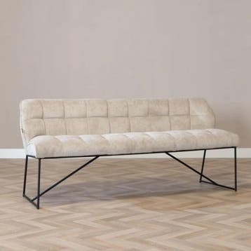 50% Korting: Scandinavische eetkamerbank Jelle taupe 155 cm, Huis en Inrichting, Ophalen, Zo goed als nieuw, Scandinavisch, Modern