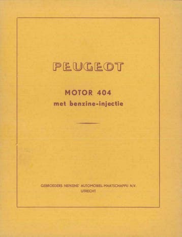 1963 Peugeot 404 Technische Handleiding Nederlands, Verzenden