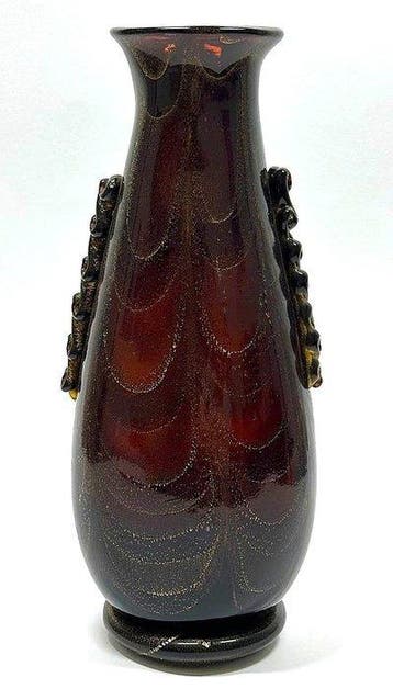 Cenedese Magnifico Vaso Anfora - H 34,5 cm - Murano Anni, Antiek en Kunst