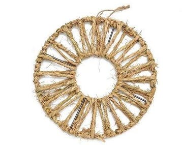 Metalen ring met Raffia krans 48 cm per stuk, Ophalen of Verzenden, Nieuw