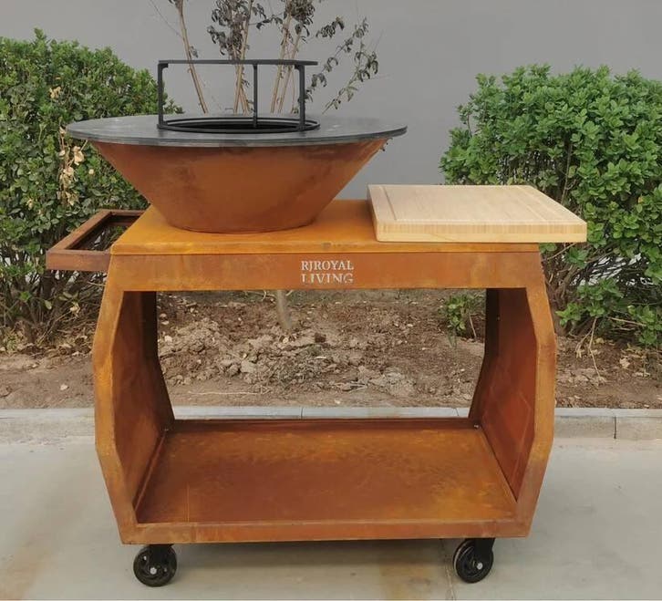 BBQ Plancha Grill Big Jack Cortenstaal 3.0 -, Tuin en Terras, Houtskoolbarbecues, Verzenden