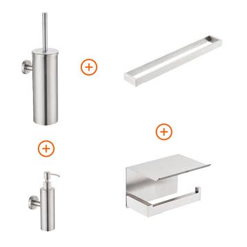 Toilet accessoires set Rvs design met beugel en, Verzenden, Nieuw