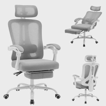 Ergonomische Mesh bureaustoel met voetensteun en verstelbare, Verzenden, Nieuw