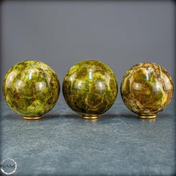 Groen Opal-Set – Drie bollen van natuursteen in tijdloze