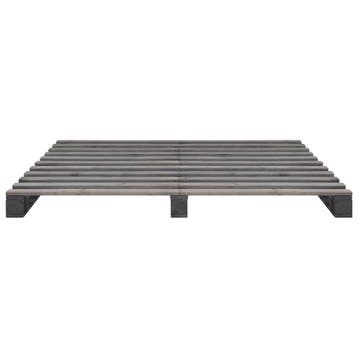 vidaXL Bedframe pallet massief grenenhout grijs 180x200 cm, Eenpersoons, Verzenden, Nieuw, 80 cm
