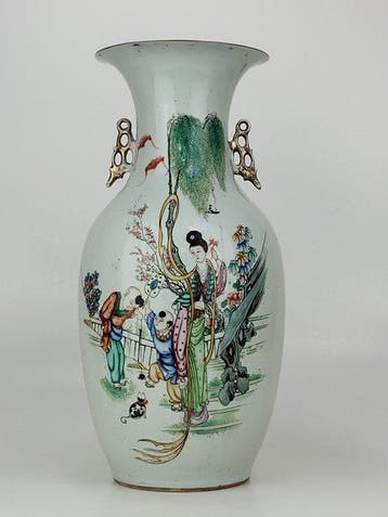 Vaas - Porselein - China - Vaas met tuinscène