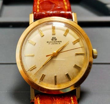 Bucherer - Vintage Gold Platted dress mens watch - Zonder, Nieuw
