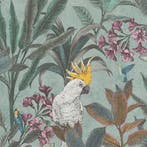 Profhome 397482-GU Vogels behang jungle mat groen blauw, Verzenden