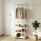 Kledingrek Jässaatka met 5 planken 200x61x40 cm grijs [en.ca, Verzenden, Nieuw