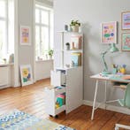 Niskast op wielen Fadeskimma 113x19x45 cm wit [en.casa], Huis en Inrichting, Keuken | Keukenelementen, Verzenden, Nieuw