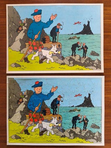Tintin - Puzzle du chèque Tintin - Lîle noire, Tintin en, Boeken, Nieuw