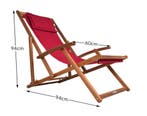 Ligstoel Rood Acaciahout 94x60x94cm (Stoelen), Verzenden, Nieuw