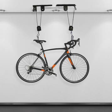 Zwarte Fietslift met Plafondmontage - Fietsopslag tot 60kg, Verzenden, Nieuw