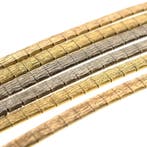 Tricolor gouden omega schakelcollier (Ketting), Sieraden, Tassen en Uiterlijk, Kettingen, Ophalen of Verzenden, Gebruikt, Overige kleuren