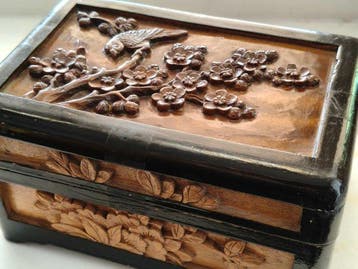 Fijn handwerk juweelkistje - Elm - Japan - Meiji periode