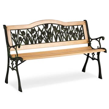 Tuinbank Hout IJzer | 123,5cm | Nieuw | Scherpe Prijs, Tuin en Terras, Tuinstoelen, Ophalen of Verzenden, Nieuw, Hout, Inklapbaar