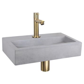 Differnz Flat fonteinset beton lichtgrijs - kraan recht mat, Doe-het-zelf en Verbouw, Verzenden, Nieuw