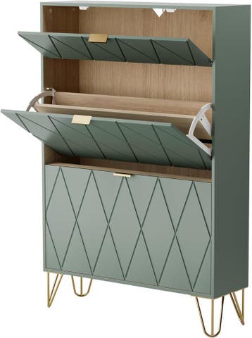 Schoenenkast - Schoenenrek - 80x24x120 cm - Groen - UEV, Verzenden, Zo goed als nieuw