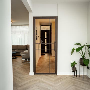 Stalen Binnendeur Brons 6 Vlaks Brons rook glas Luxe design, Minder dan 80 cm, Binnendeur, Nieuw, Metaal