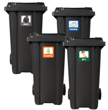 Recyclingstickers Set (12 stuks) – Voor Kliko & Prullenbak, Verzenden, Nieuw, Meerdere stickers