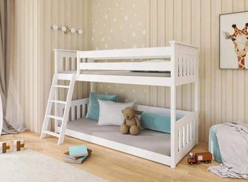 Stapelbed met Ladder Kas - 2-persoons - 90 x 200 - Wit, Verzenden, Nieuw, Stapelbed