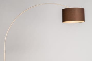 Rietveld Vloerlampen - Bruin, Beige, Zand - Stof, Metaal, Ma, Huis en Inrichting, Lampen | Vloerlampen, Verzenden, Nieuw
