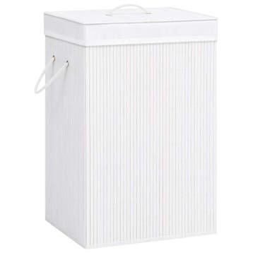vidaXL Wasmand met 1 vak bamboe wit, Verzenden, Nieuw