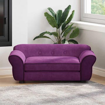 vidaXL Hondenbank 72x45x30 cm pluche bordeauxrood, Verzenden, Nieuw
