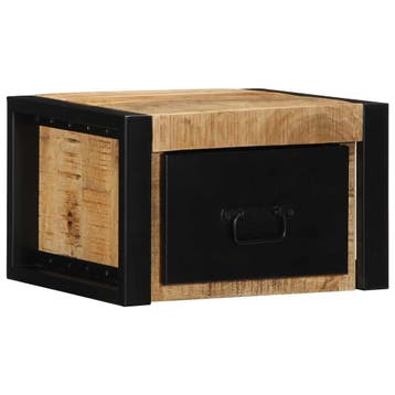 vidaXL Nachtkastje 40x35x25 cm massief ruw mangohout, Verzenden, Nieuw, Hout