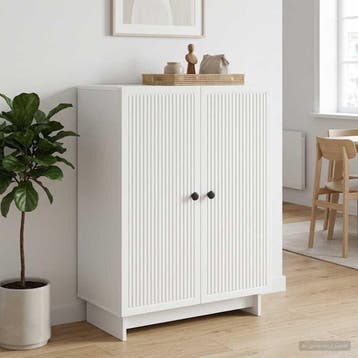 vidaXL Dressoir Wit 66 x 34,5 x 90 cm Bewerkt hout, Verzenden, Nieuw, Overige houtsoorten, Minder dan 50 cm