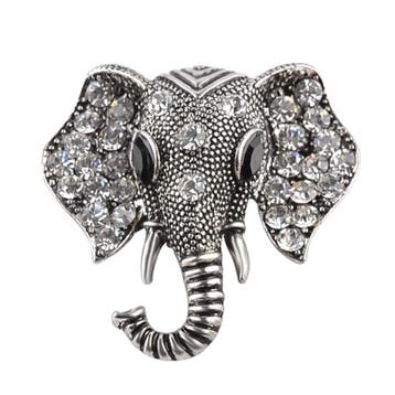 Fako Bijoux - Broche - Olifantenkop - Kristal - 38x37mm -, Sieraden, Tassen en Uiterlijk, Broches, Verzenden, Nieuw
