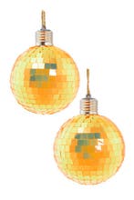 2x Discobal Ø 10 cm LED Iridescent Oranje  Discobol Klein Sp, Ophalen of Verzenden, Nieuw, Feestartikel, Carnaval