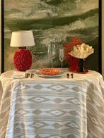 Ottomaanse tafellaken, met een ikat-stijl patroon voor ruime, Antiek en Kunst