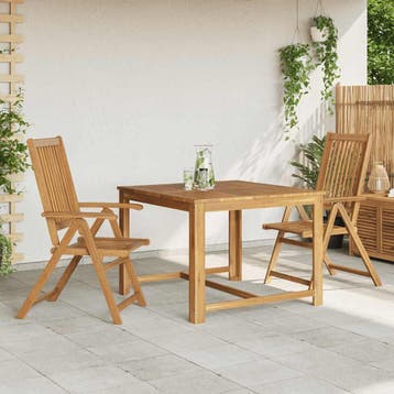 vidaXL Inklapbare stoelen 2 st massief acaciahout, Tuin en Terras, Verzenden, Nieuw, Hout