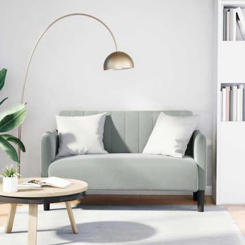vidaXL Loveseat bank 109 cm fluweel lichtgrijs, Verzenden, Nieuw, Stof