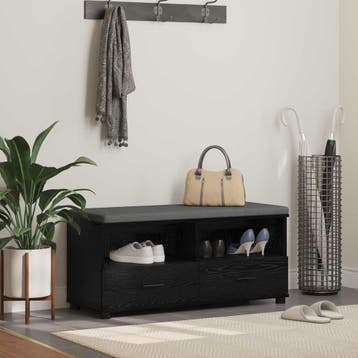 vidaXL Halbank Zwarte Eik 100 x 38 x 46 cm, Verzenden, Nieuw