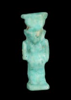 Oude Egypte, late periode Faience Amulet van de vrouwelijke, Antiek en Kunst
