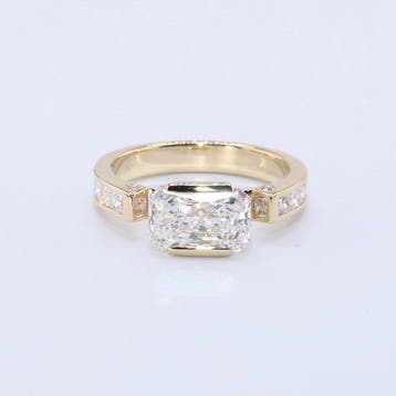 Ring - 14 karaat Geel goud - 2.76ct. tw. Diamant (Lab-grown), Nieuw