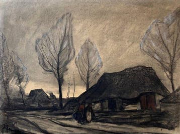 Eugen Kampf (1861-1933) - Dorfstraße mit Figuren