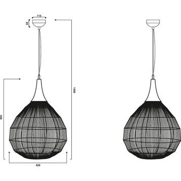 LED Hanglamp - Hangverlichting - Trion Sorana - E27 Fitting, Huis en Inrichting, Ophalen of Verzenden, Nieuw, Metaal