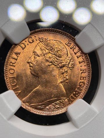 Verenigd Koninkrijk. Victoria. 1 Farthing 1886 NGC MS64RB