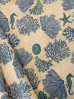 Elegante mediterrane mariene stof met decor van zeepaardjes