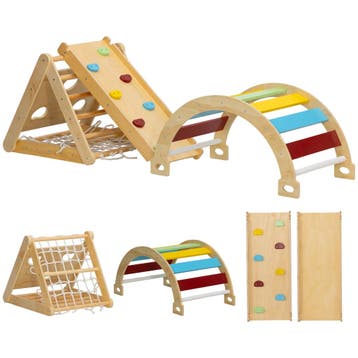 TRUUSK Klimrek Binnen 7-in-1 - Klimdriehoek met Glijbaan - K, Kinderen en Baby's, Verzenden, Nieuw