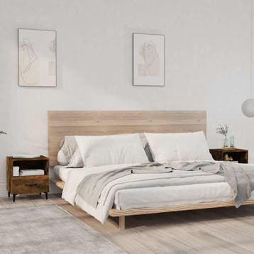 vidaXL Nachtkastjes 2 st bewerkt hout gerookt eikenkleurig, Minder dan 45 cm, Verzenden, Nieuw, Minder dan 55 cm