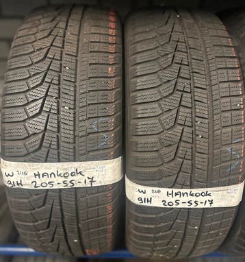 2x205-55-17 Hankook Winter 6m €45 per band 205 55 17, Ophalen, Gebruikt, 17 inch, Band(en)