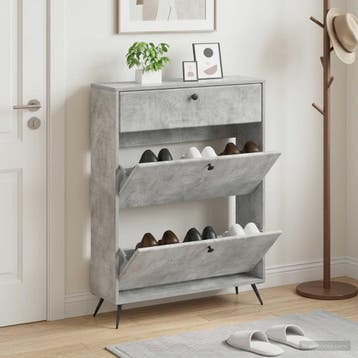 vidaXL Schoenenkast BREDA 78 x 24 x 103 cm Bewerkt hout, Verzenden, Nieuw