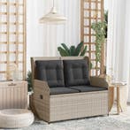 vidaXL Tuinbank Lichtgrijs poly rattan, Verzenden, Nieuw, Rotan