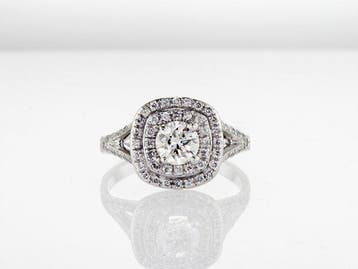 Ring - 14 karaat Witgoud - 1.06ct. tw. Diamant (Natuurlijk), Nieuw