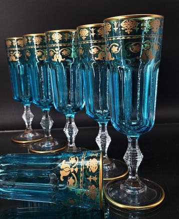 Artemisia - Champagne fluitje (6) - Lilium - Kristal, gouden