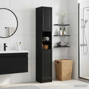 vidaXL Badkamerkast met Open Plank UTRECHT Zwart 30 x 31 x, Verzenden, Nieuw